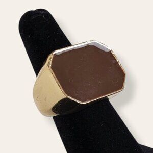 V. Chunky Brown Enamel Ring